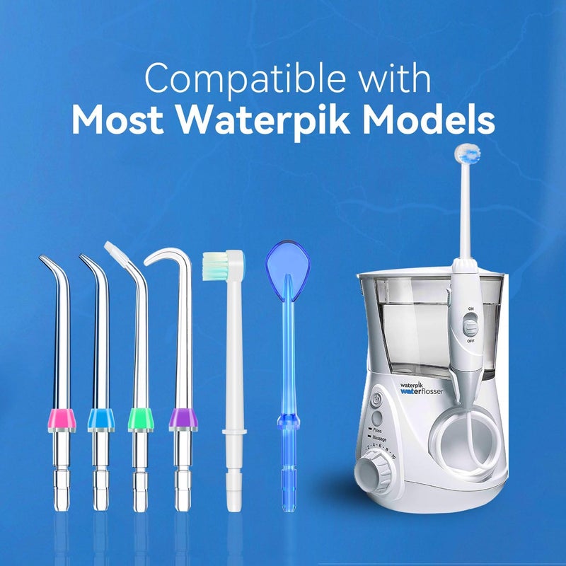 Hwxtoxy Replacement Heads for Waterpik, Water Flosser Replacement Heads Parts for Waterpik Oral Irrigator, 6 Tips Different & Storage Case Bundle - Image 3